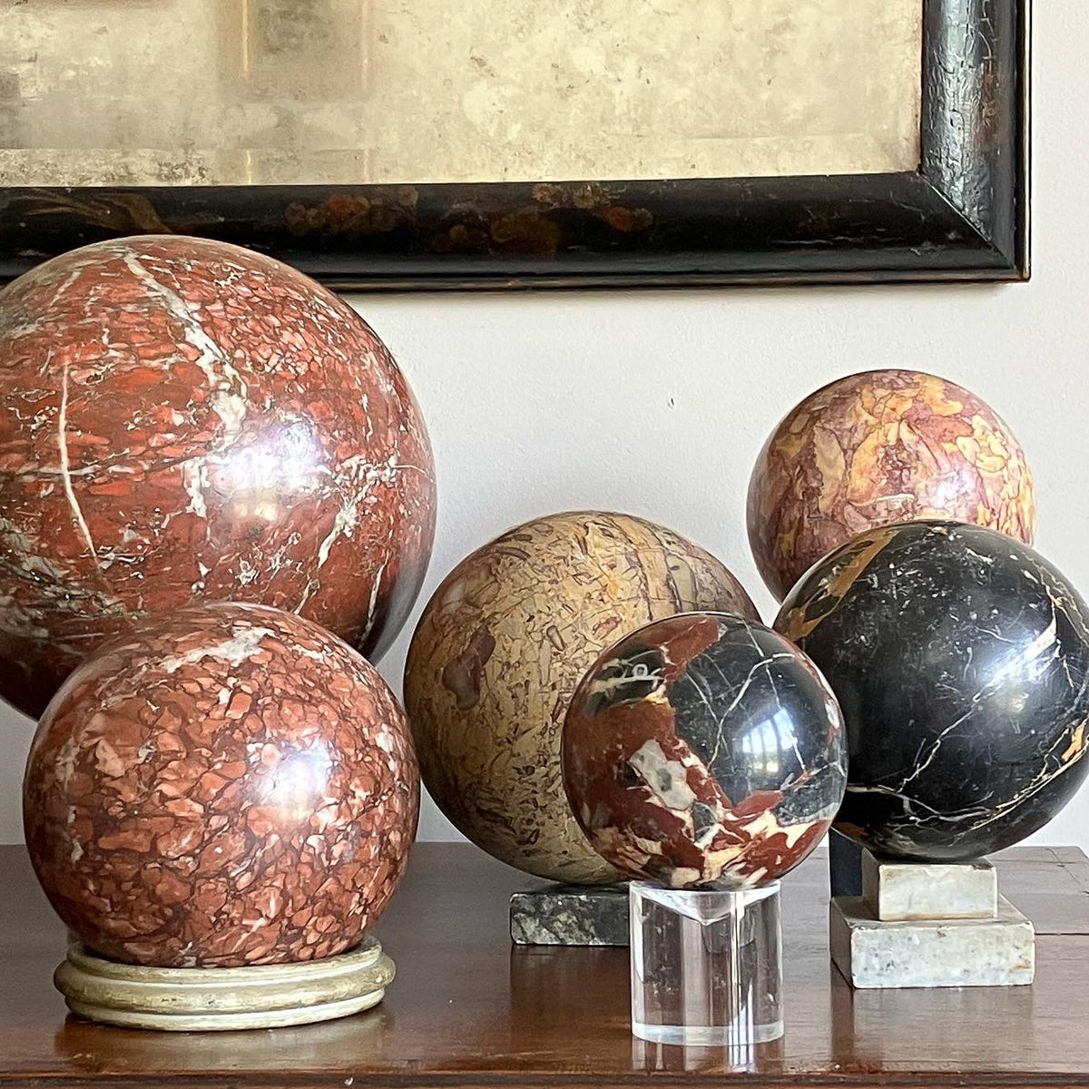 19th Century Grand Tour Marble Specimen Spheres