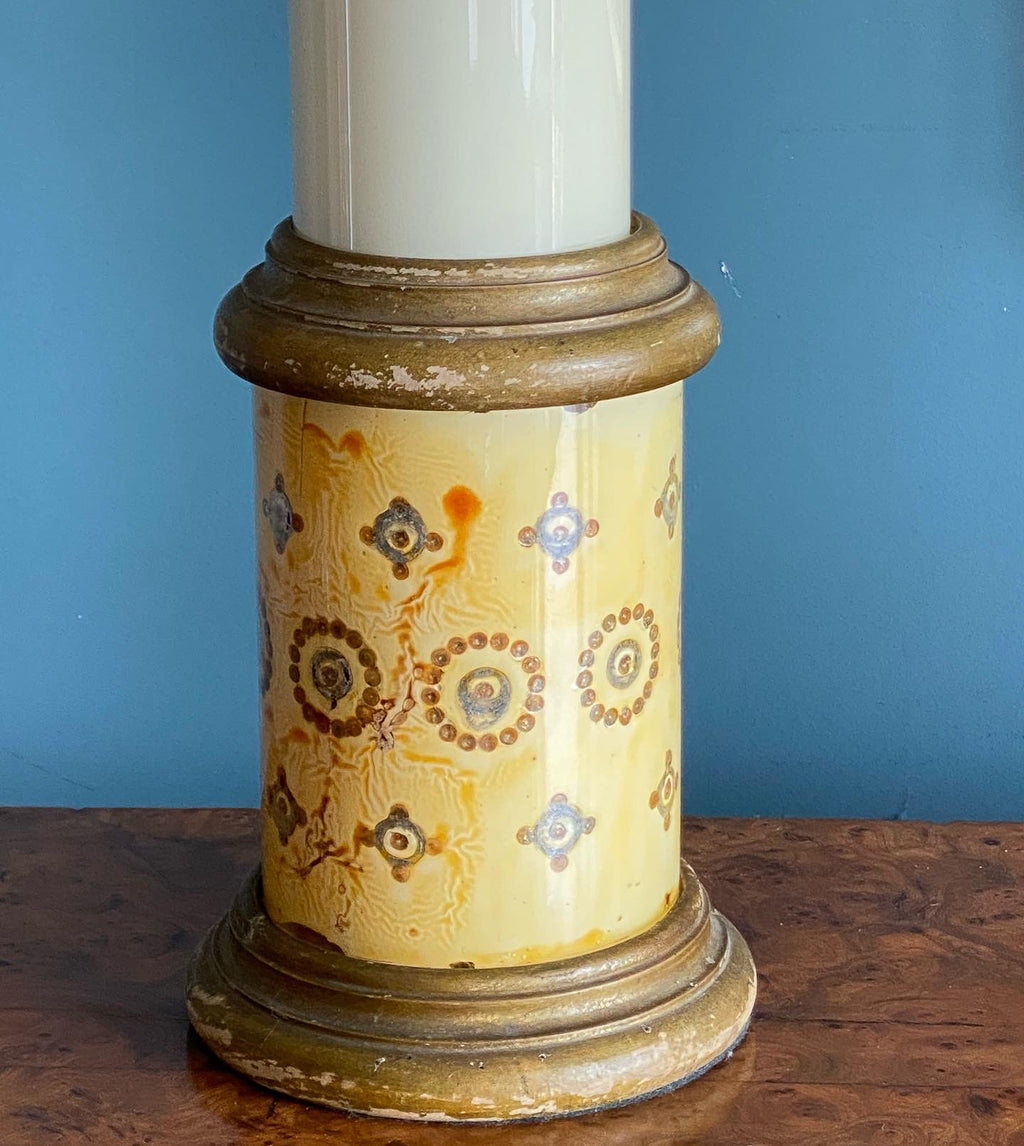 Early 20th Century Milk Glass Lamp