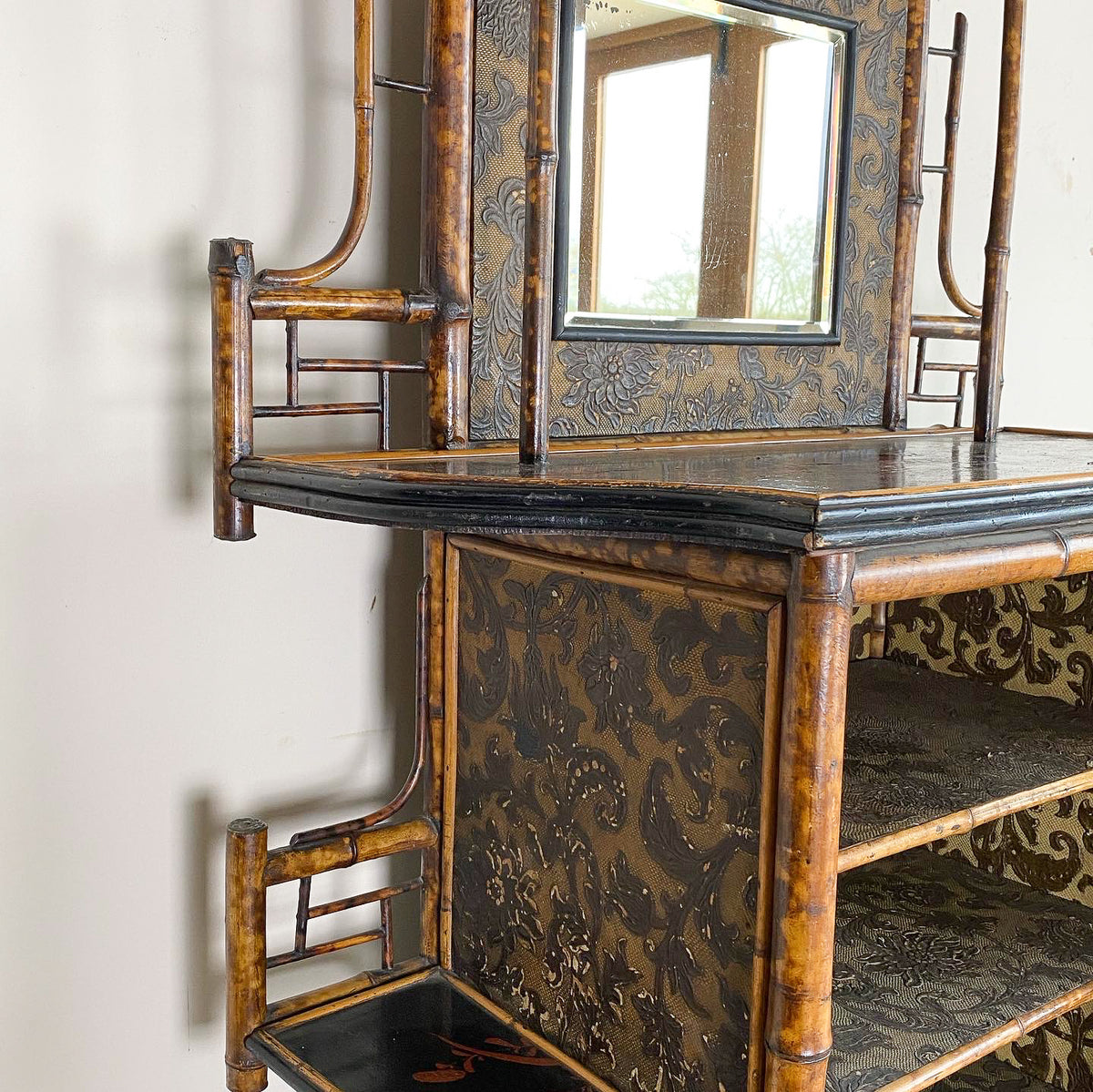 Late 19th Century Bamboo & Lacquer Dressing Table