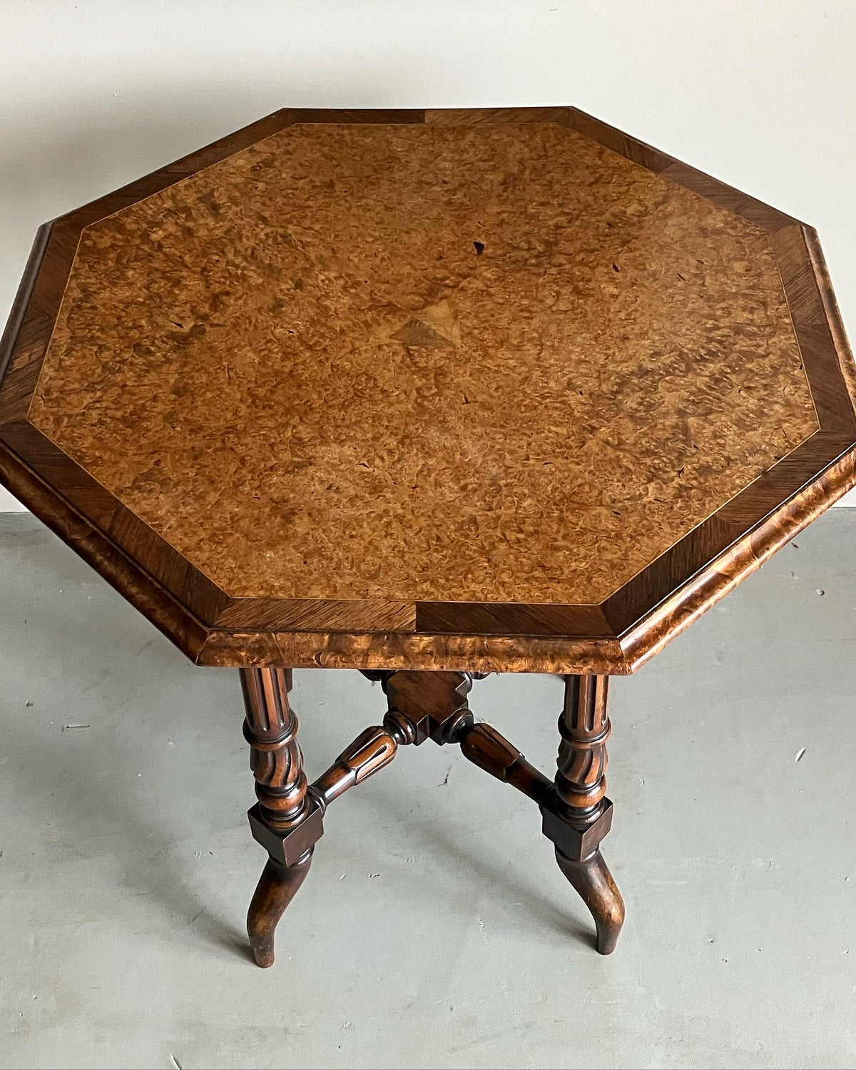 A Late 19th Century Burr Yew Wood and Rosewood Occasional Table