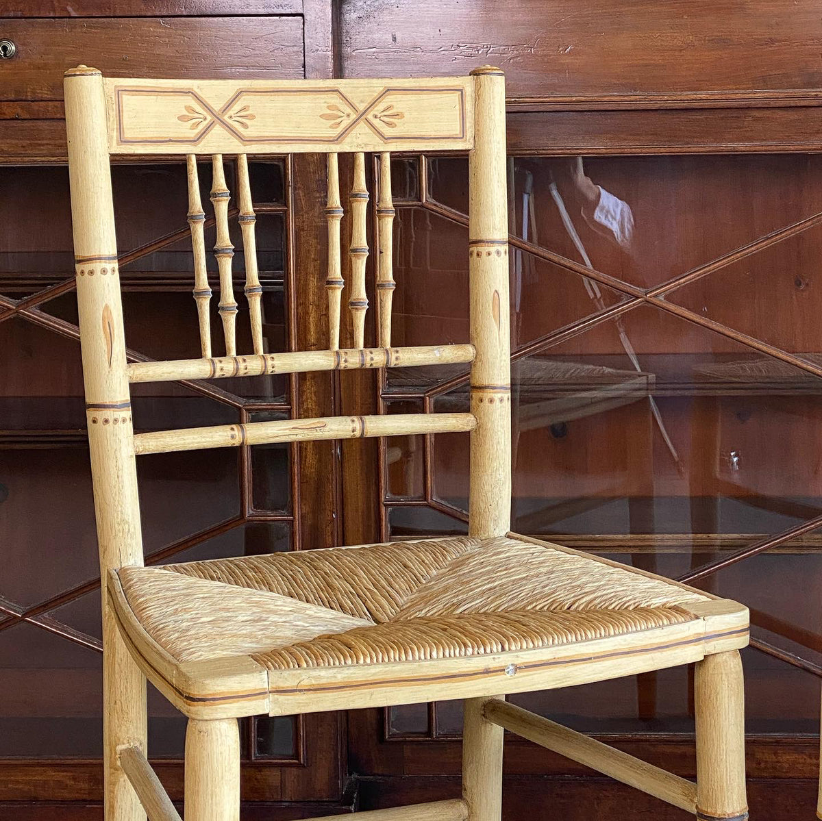 A Pair of Regency Faux Bamboo Chairs