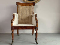 A George IV Oak and Burr Oak Library Chair