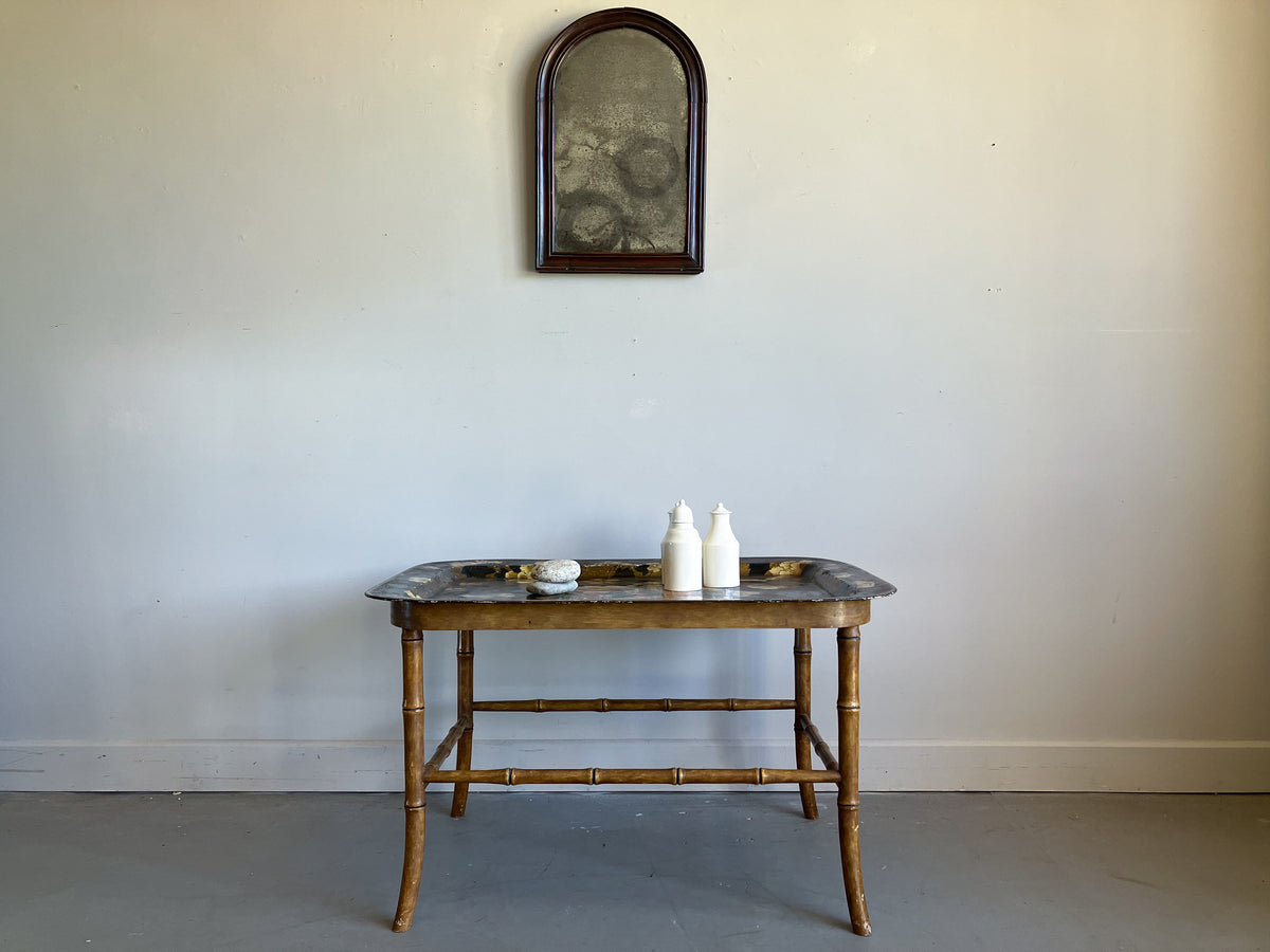 A Regency Toleware Tray on Stand