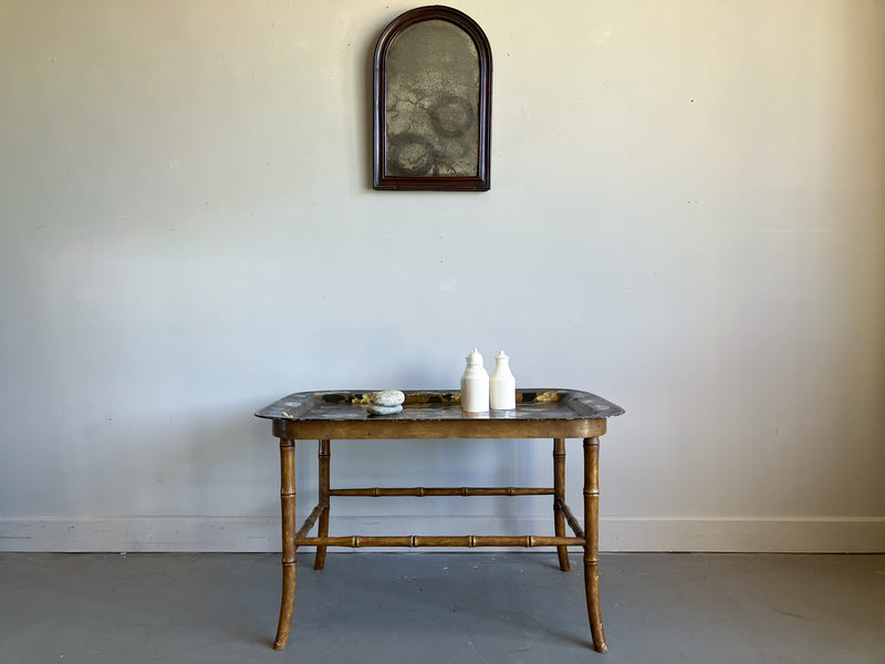 A Regency Toleware Tray on Stand