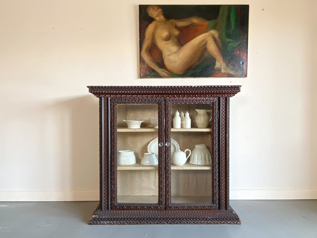 Early 20th Century Chip Carved Cabinet