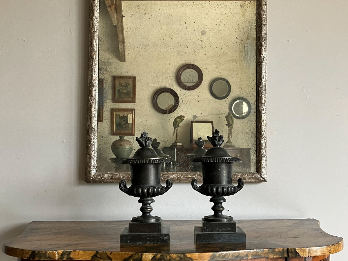 A Pair of Early 19th Century Bronze Cassolettes