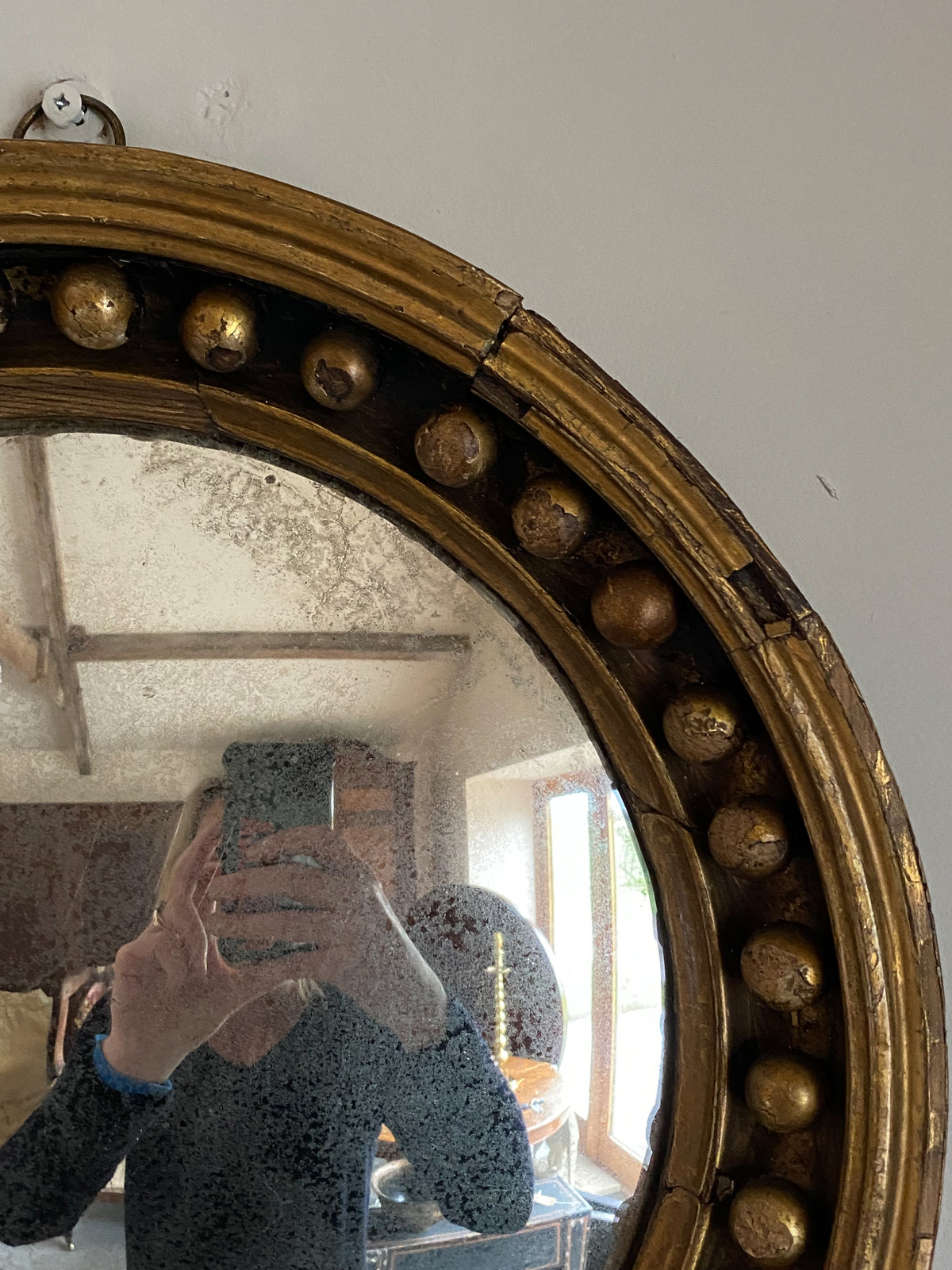 Small Regency Convex Mirror