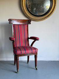 Late 19th Century High Backed Library Chair