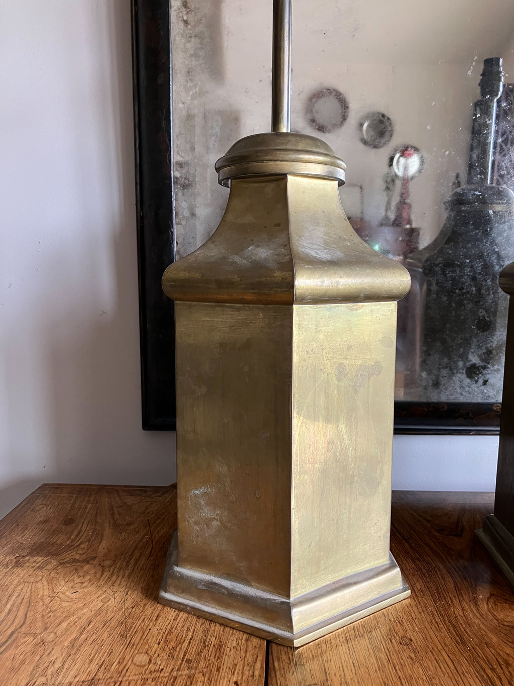 A Pair of Mid Century Brass Lamps