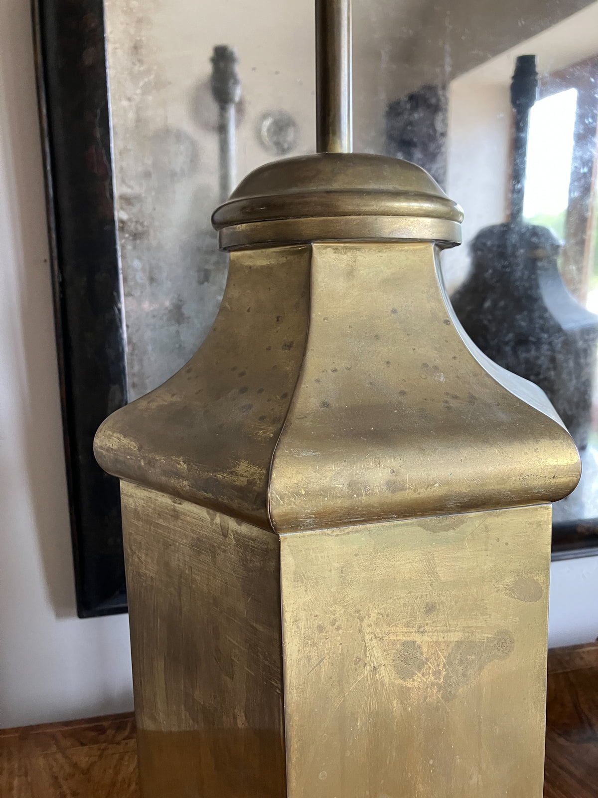 A Pair of Mid Century Brass Lamps