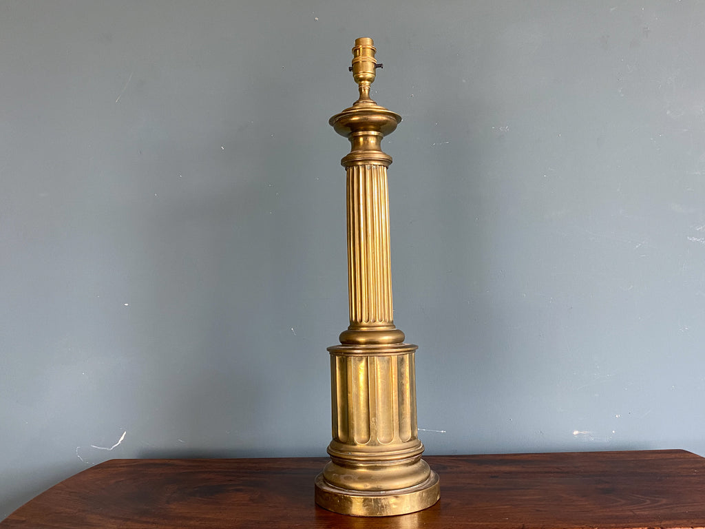 Early 20th Century Brass Column Lamp