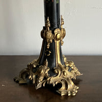 A William IV Toleware and Ormolu Lamp