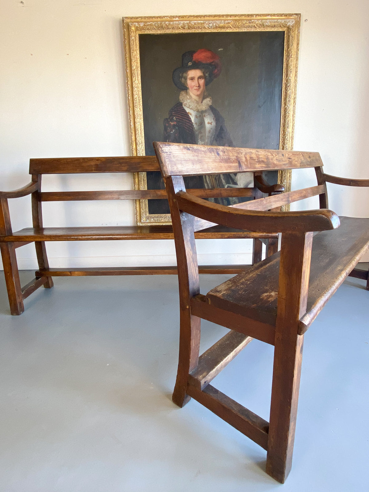 Mid Victorian Pine Chapel Bench