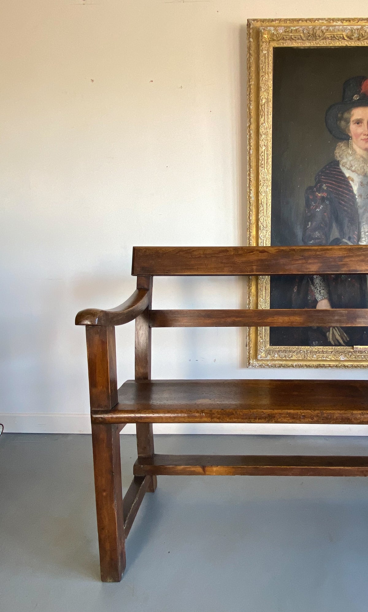 Mid Victorian Pine Chapel Bench