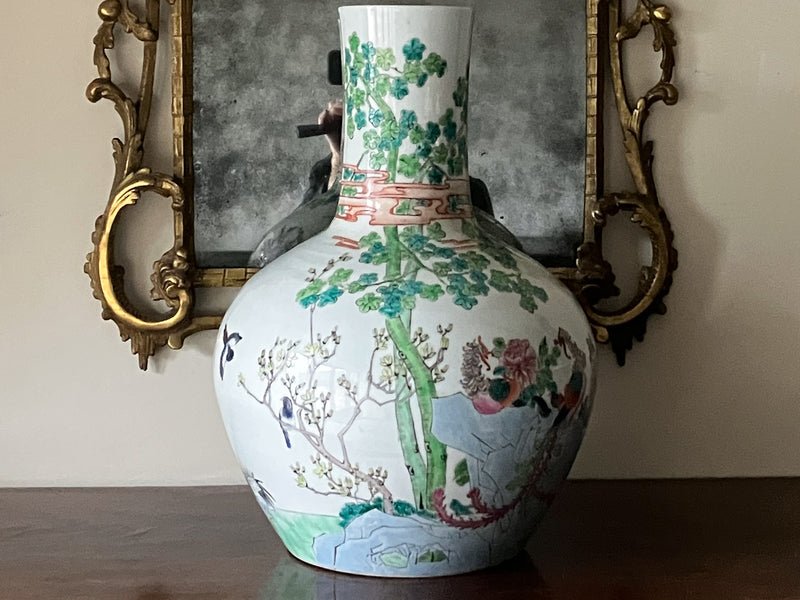 A Large 20th Century Chinese Famille Verte Vase