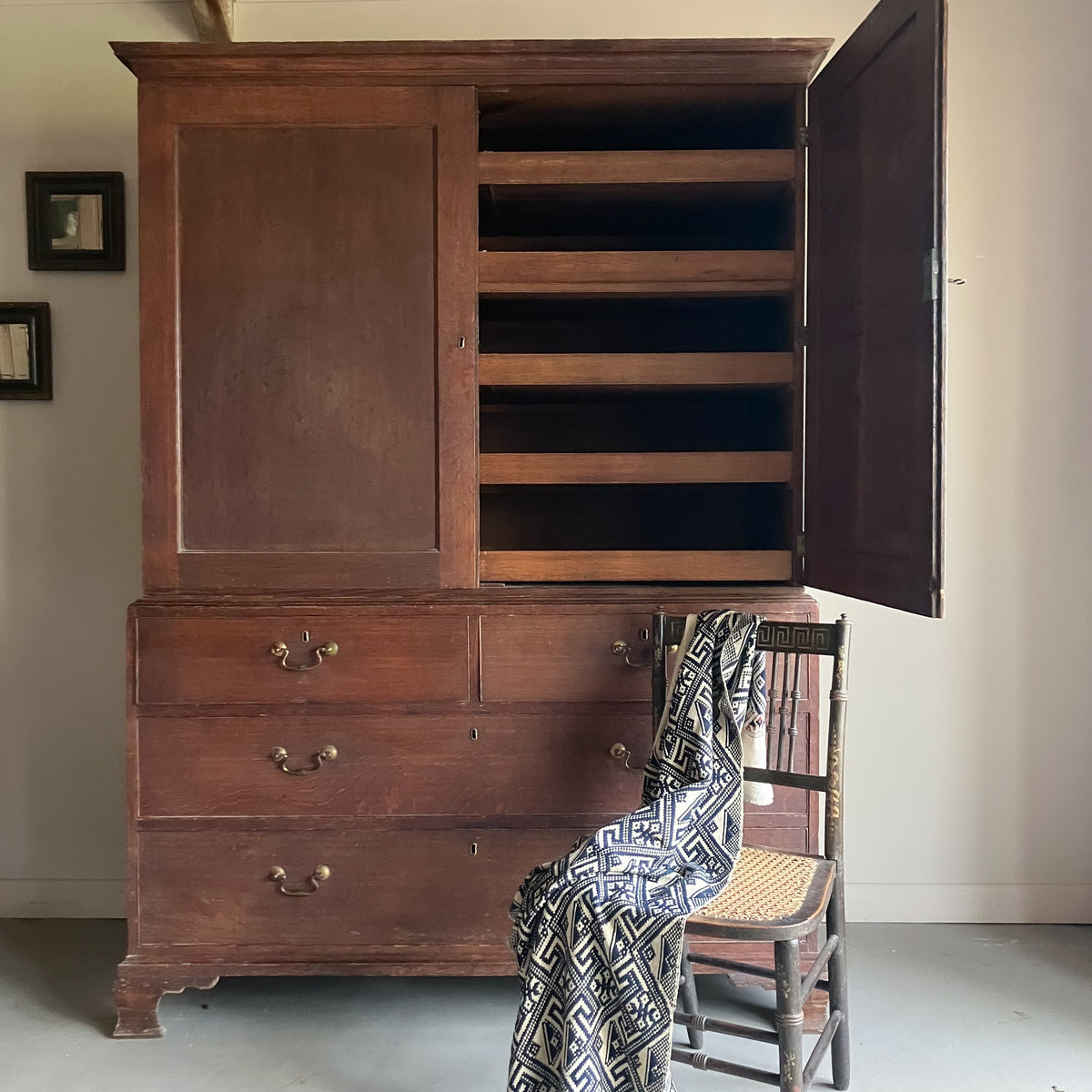 A George III Oak Press Cupboard