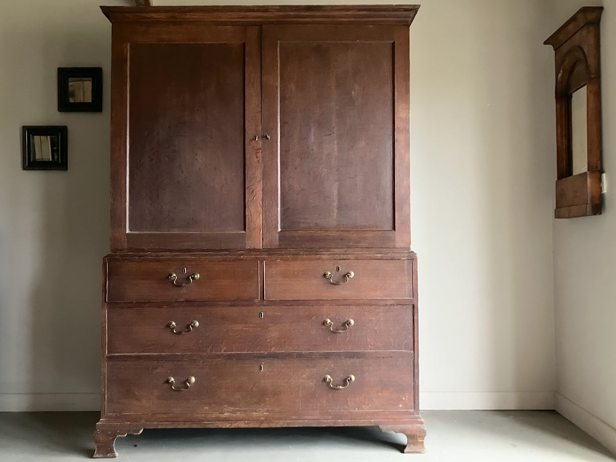 A George III Oak Press Cupboard