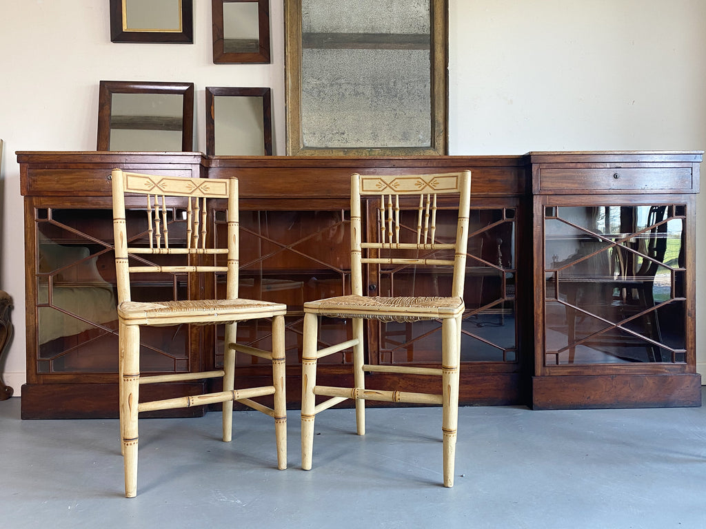 A Pair of Regency Faux Bamboo Chairs
