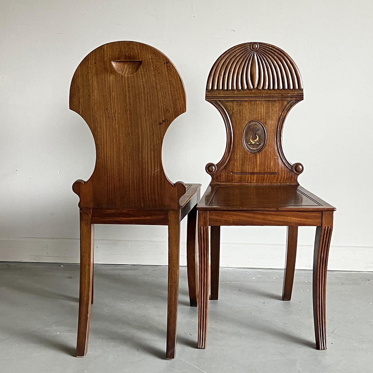 A Set of Early 19th Century Mahogany Hall Chairs