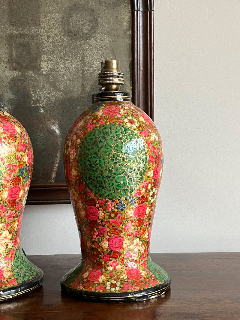 Early 20th Century Kashmiri Vase Lamp Bases