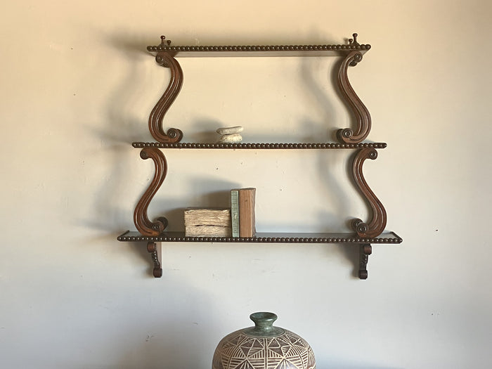 Regency Mahogany Hanging Shelves