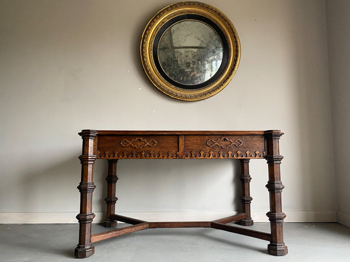 Late 19th Century Gothic Revival Oak Desk