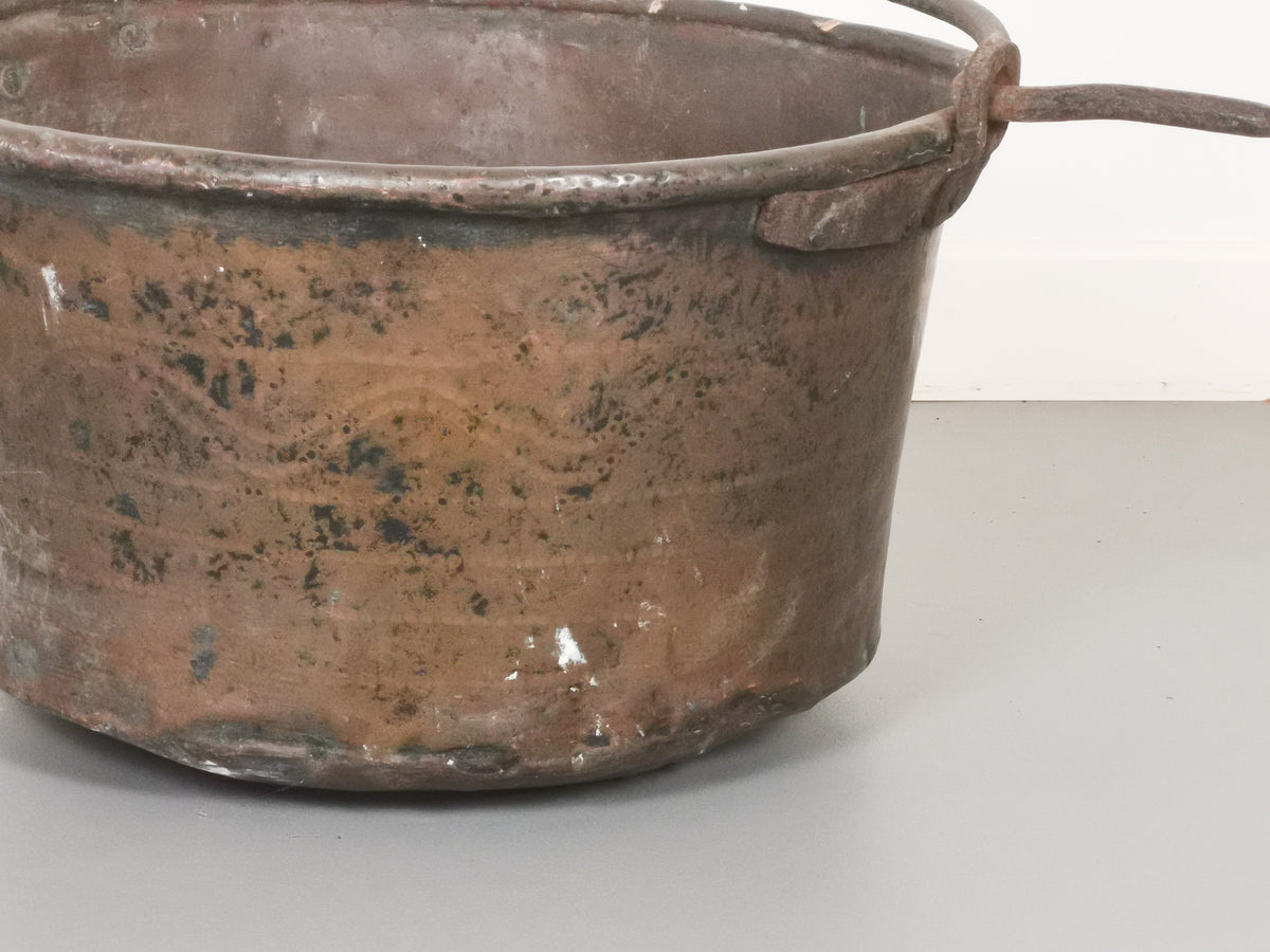 Antique Copper Handled Container