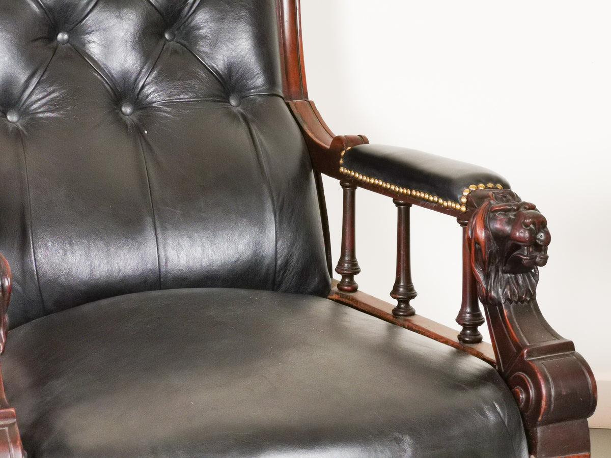 19th Century Mahogany Library Chair