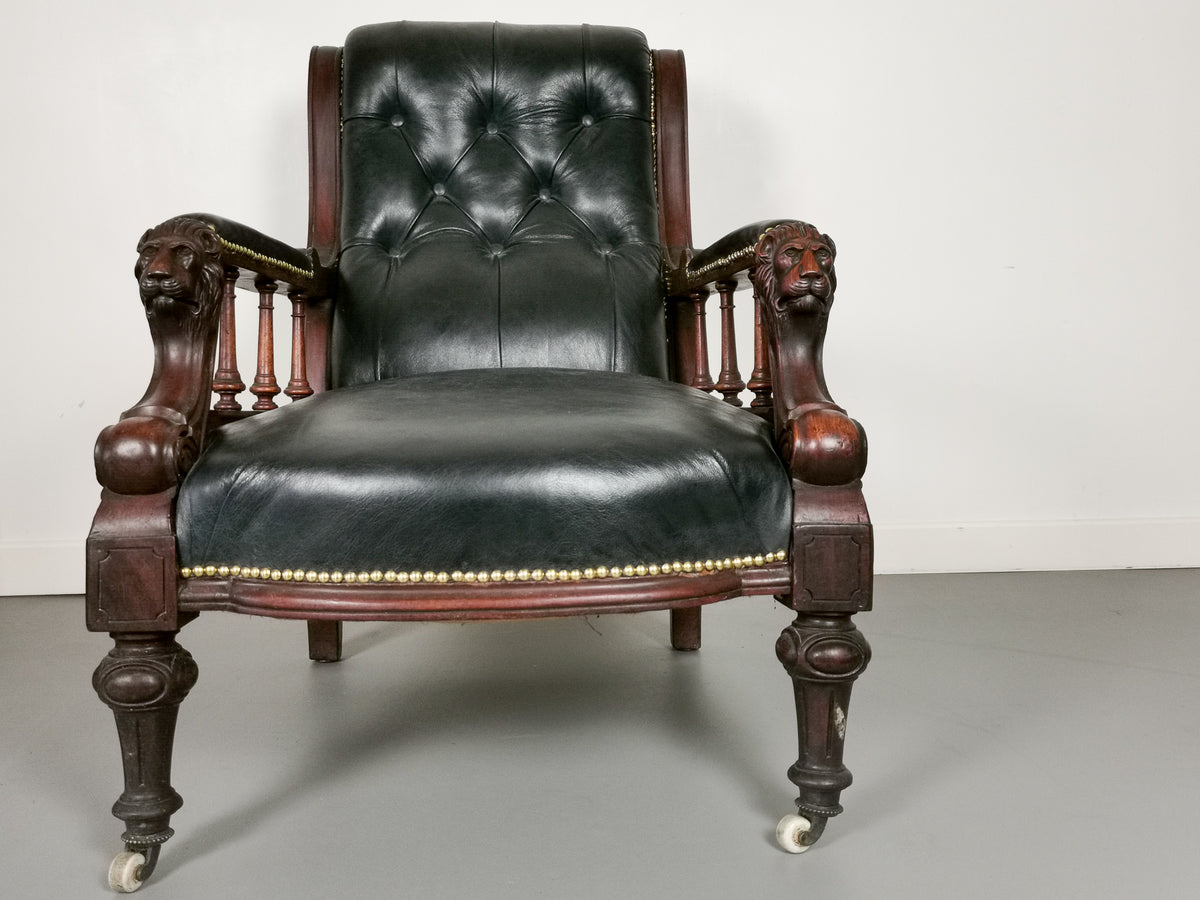 19th Century Mahogany Library Chair