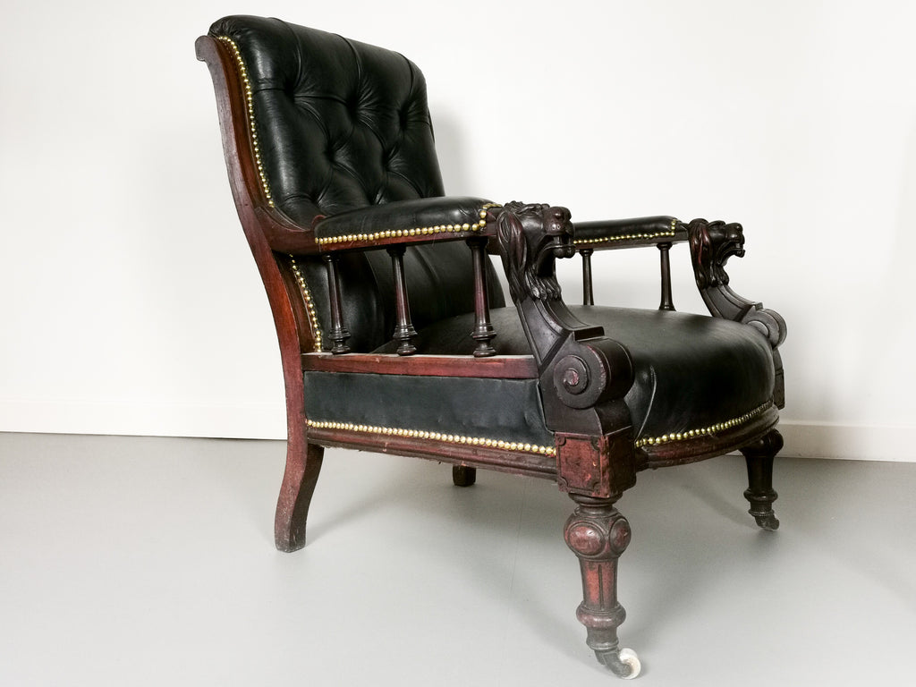 19th Century Mahogany Library Chair