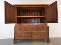 George III Oak Cupboard on Stand