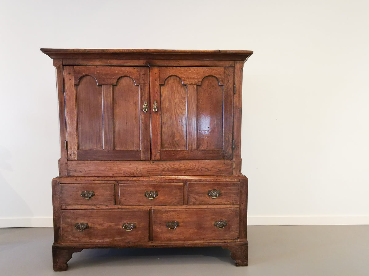 George III Oak Cupboard on Stand