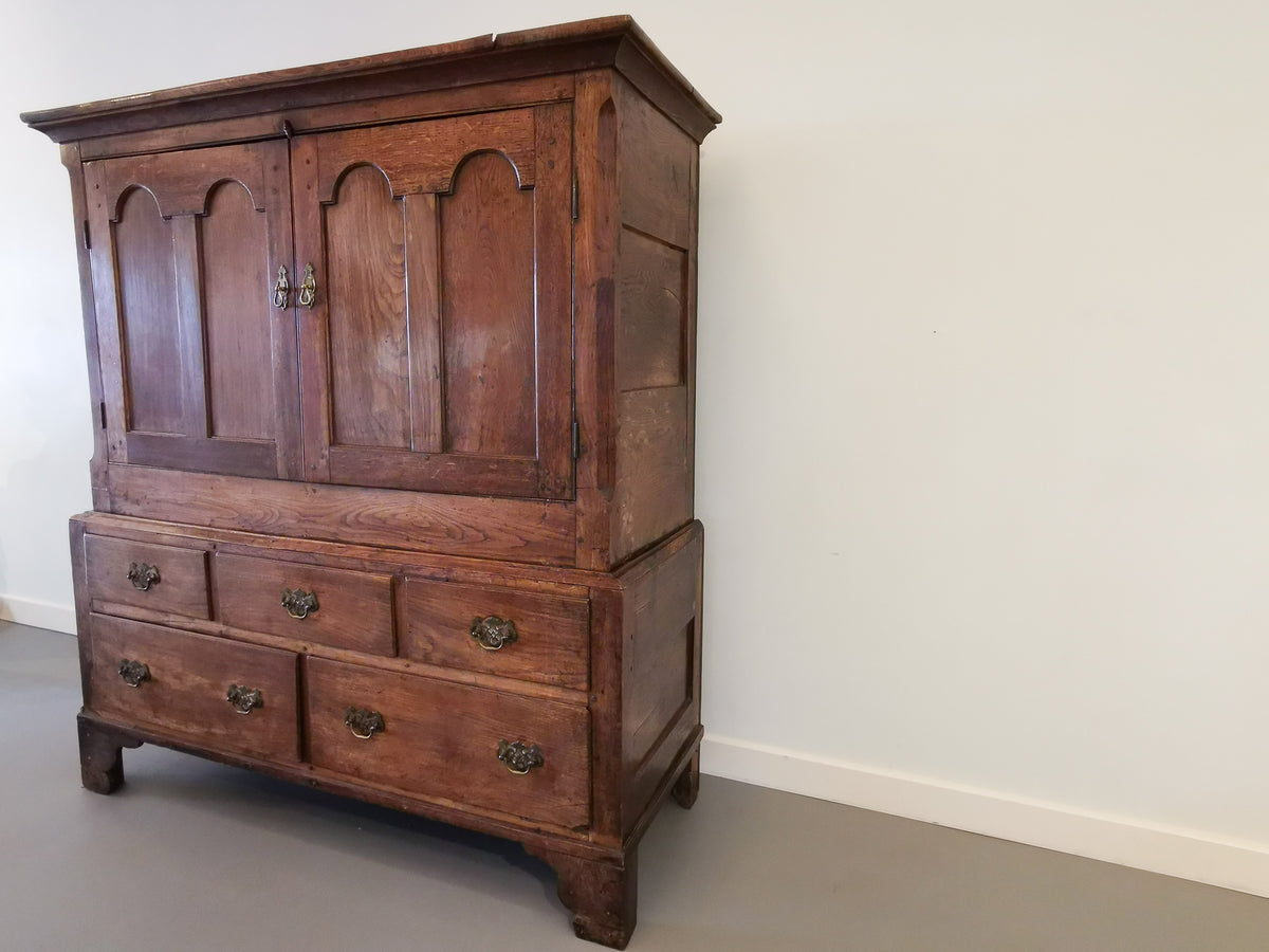 George III Oak Cupboard on Stand