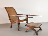 British Colonial Plantation Chair and Stool