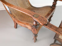 British Colonial Plantation Chair and Stool