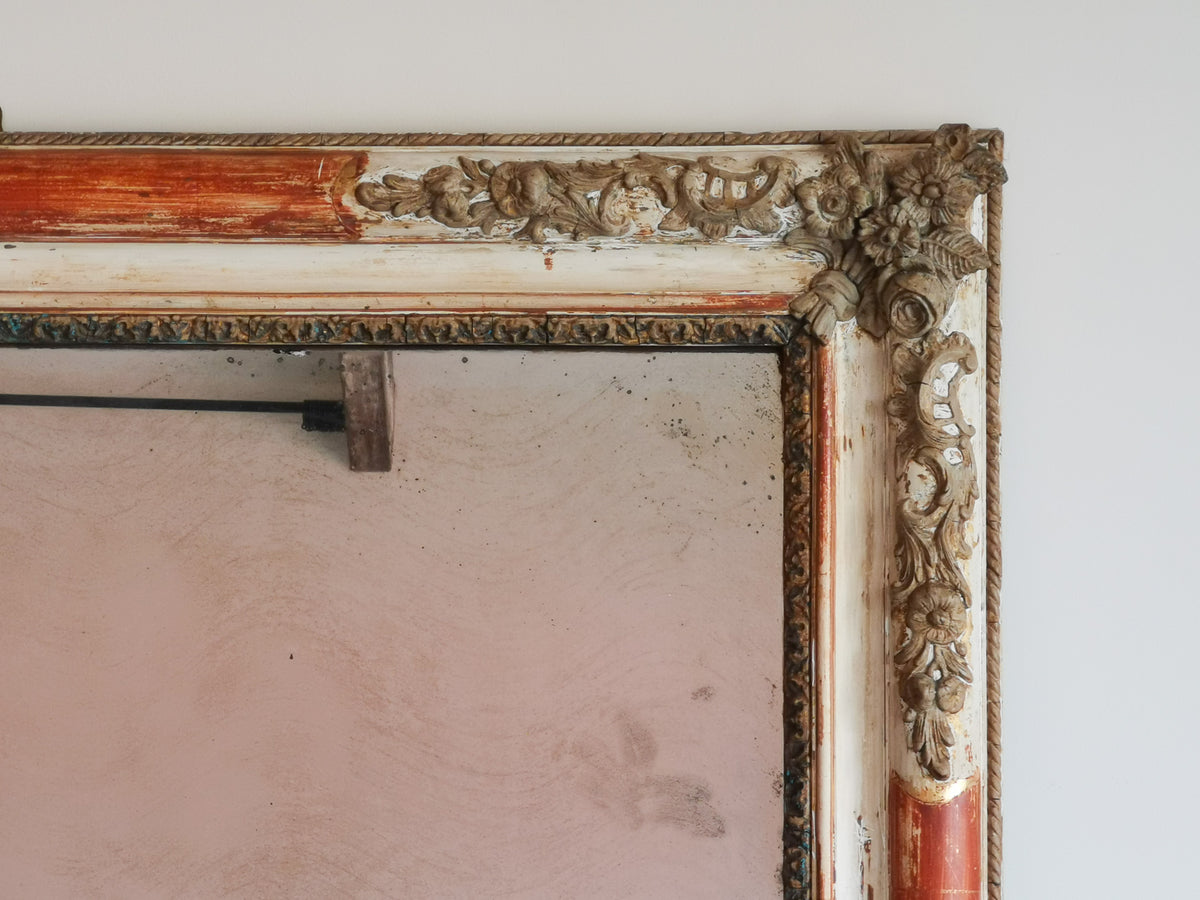 Large 19th Century Painted and Gilt Mirror