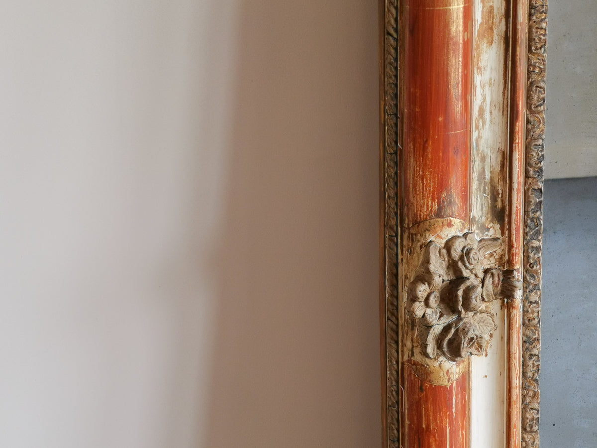 Large 19th Century Painted and Gilt Mirror