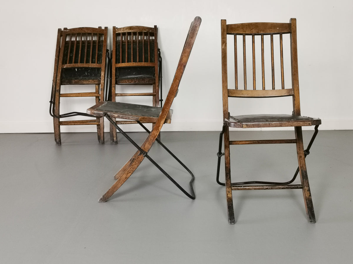 A Set of Six 1920's Folding Chapel Chairs