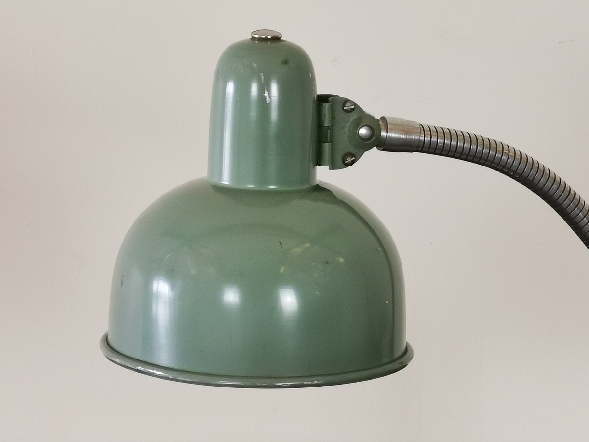 1950's Green Enamel Industrial Desk Lamp