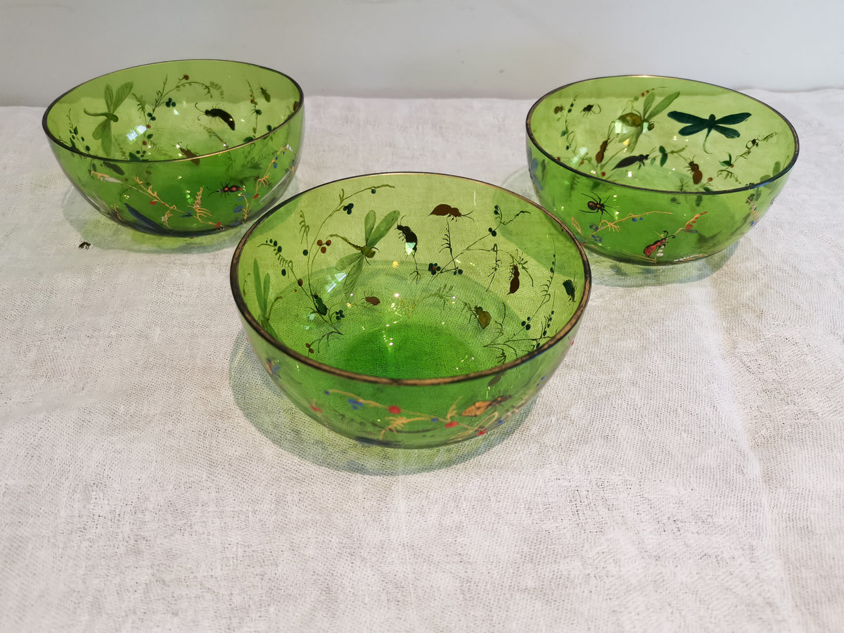 A Set of Three Victorian Glass Finger Bowls