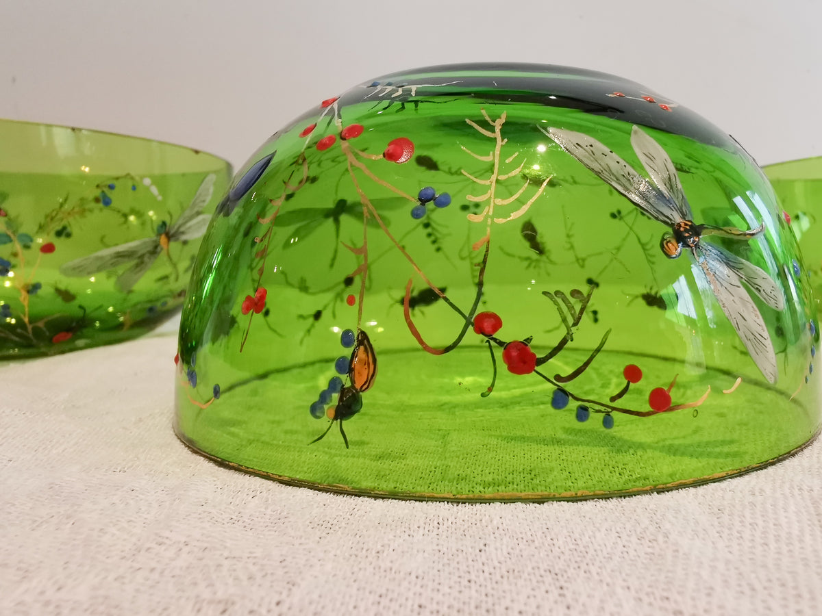 A Set of Three Victorian Glass Finger Bowls