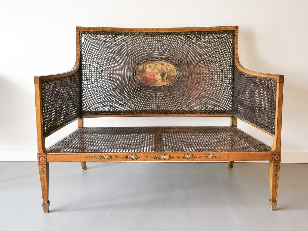 A Late Victorian Satinwood Sofa