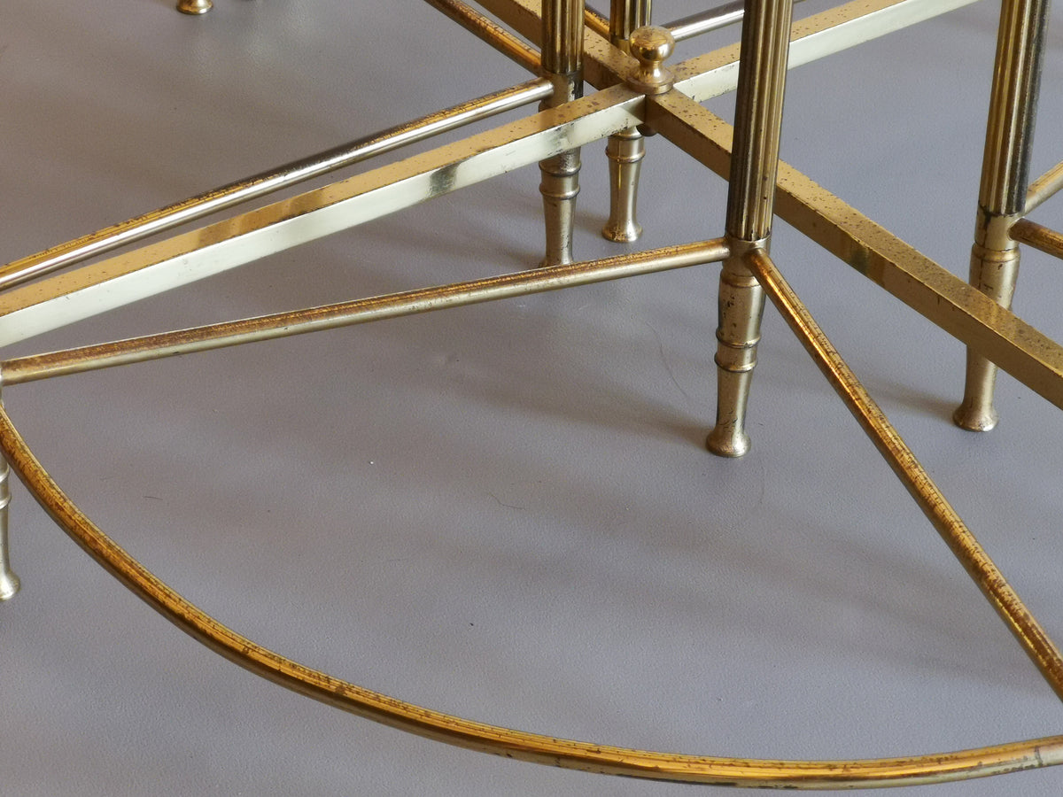 Mid Century Gilt Brass and Glass Coffee Table