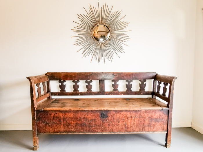 Early 20th Century Central European Box Bench