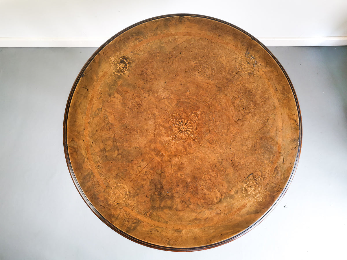 Victorian Mahogany and Burr Walnut Table