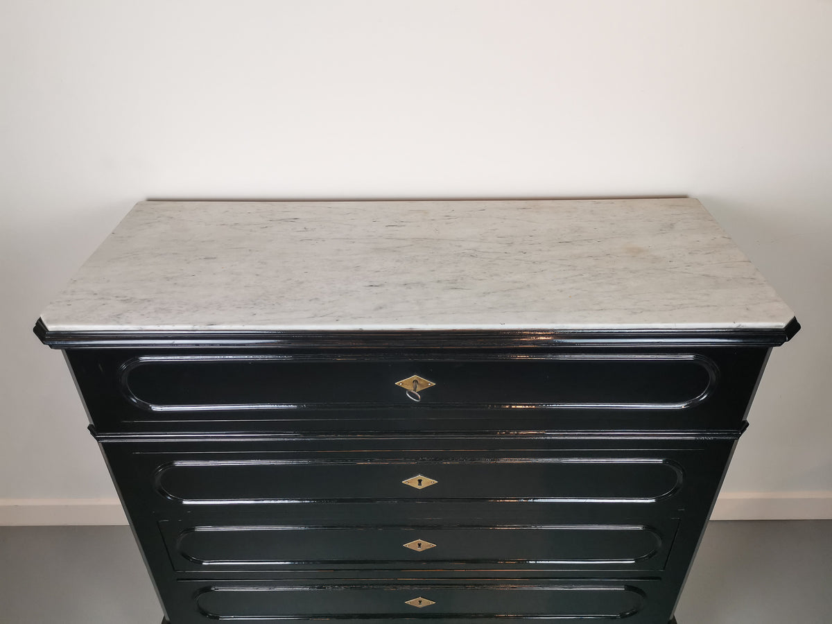 19th Century French Ebonised Commode