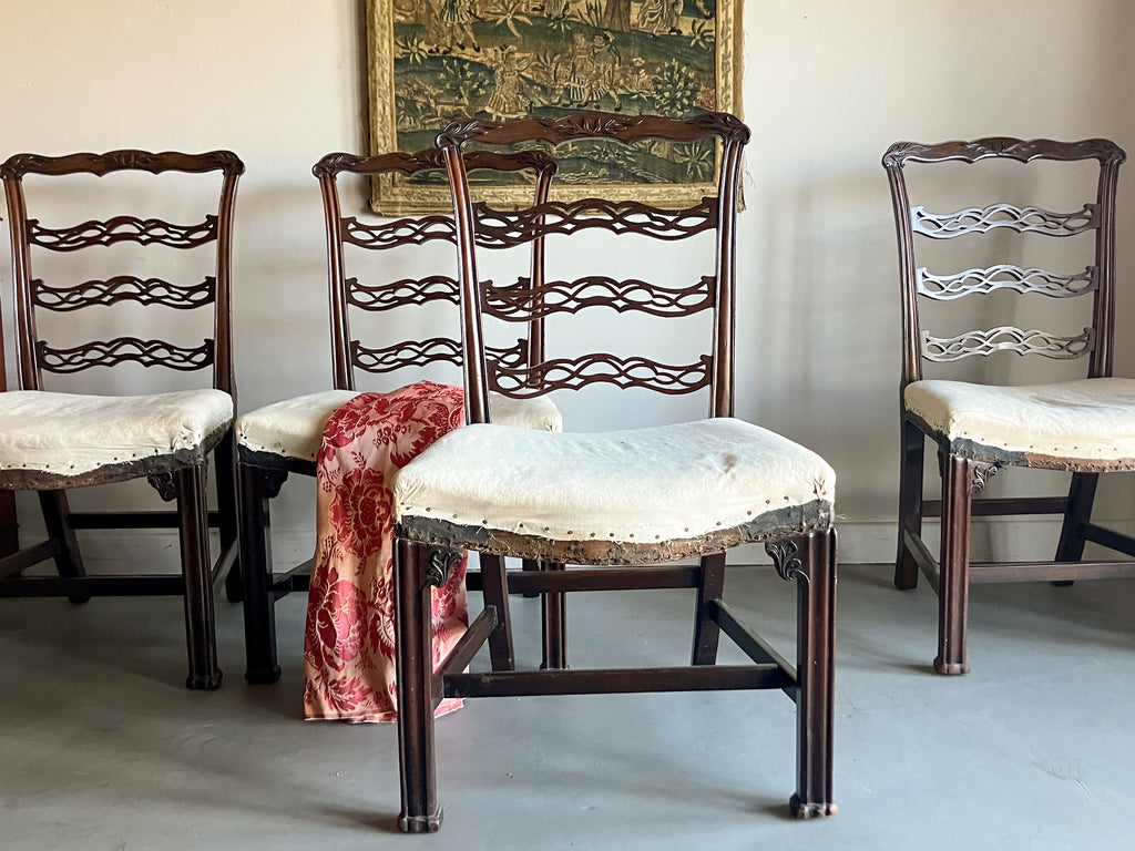 A Set of Four Chippendale Period Dining Chairs