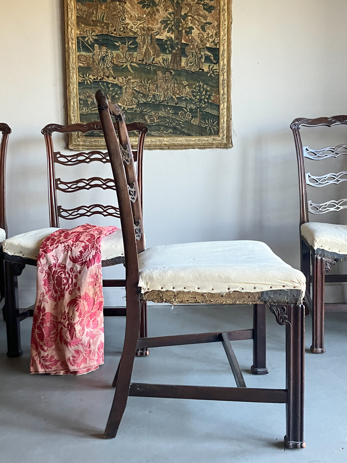 A Set of Four Chippendale Period Dining Chairs