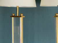 A Pair of 1960's Lucite and Brass Lamps