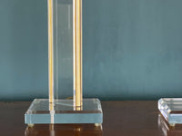 A Pair of 1960's Lucite and Brass Lamps